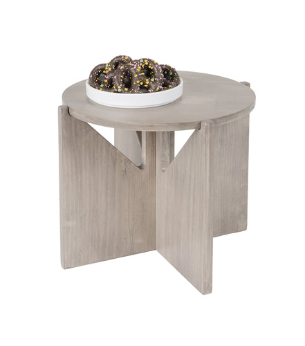Cal-Mil 22408-11-110 12" Round Display Riser - 11"H, Pine Wood, Gray Wash-cityfoodequipment.com