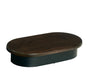 Cal-Mil 22411-3-112 Oval Display Riser - 18" x 10" x 3", Dark Stained Oak Wood/Black Metal-cityfoodequipment.com