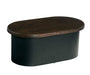 Cal-Mil 22411-7-112 Oval Display Riser - 18" x 10" x 7", Dark Stained Oak Wood/Black Metal-cityfoodequipment.com