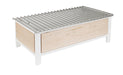 Cal-Mil 22413-71 Rectangular Chafer Alternative - 19 3/4"W x 10"D x 6 3/4"H, Maple Wood/White Metal-cityfoodequipment.com