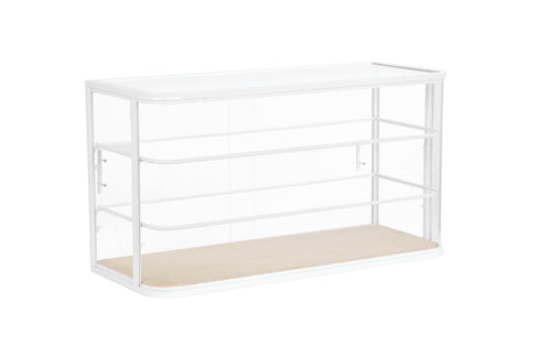 Cal-Mil 22416-71 3 Tier Pastry Display Case - 42" x 17" x 23"H, Pine Wood/ White Metal-cityfoodequipment.com