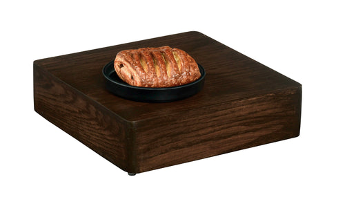 Cal-Mil 22420-3-112 Square Cube Riser - 12" x 12" x 3", Oak Wood, Dark-cityfoodequipment.com