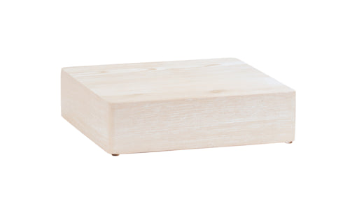 Cal-Mil 22420-3-113 12" Square Cube Riser - 3"H, Pine Wood, White-Washed-cityfoodequipment.com