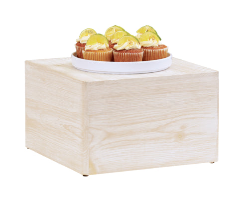 Cal-Mil 22420-6-113 12" Square Cube Riser - 6"H, Pine Wood, White-Washed-cityfoodequipment.com