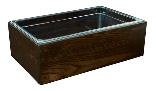 Cal-Mil 22421-10-112 Rectangular Ice Housing - 13W" x 11"D x 6"H, Oak Wood, Dark-cityfoodequipment.com