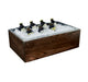 Cal-Mil 22421-12-112 Rectangular Ice Housing - 21 1/2"W x 12 1/2"D x 6"H, Oak Wood, Dark-cityfoodequipment.com