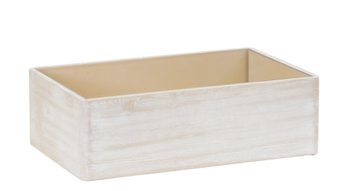 Cal-Mil 22421-12-113 Rectangular Ice Housing - 20" x 12" x 6 1/2"H, Pine Wood, White-Washed-cityfoodequipment.com