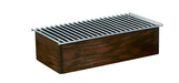 Cal-Mil 22422-112 Rectangular Chafer Alternative - 19 3/4"D x 10"D x 5 1/2"H, Oak Wood, Dark-cityfoodequipment.com
