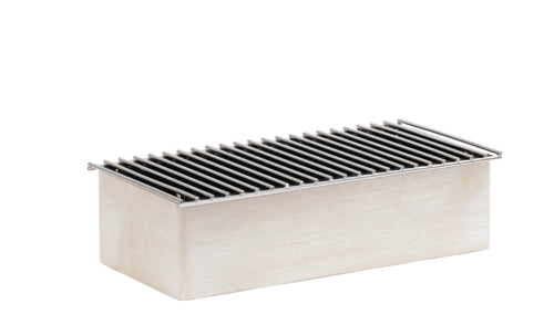 Cal-Mil 22422-113 Rectangular Chafer Alternative - 19 3/4" x 10" x 5 1/2"H, Pine Wood, White-Washed-cityfoodequipment.com