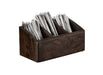 Cal-Mil 22424-112 Cutlery Holder w/ 3 Slots - 10 1/2"W x 5 1/2"D x 5"H, Oak Wood, Dark-cityfoodequipment.com