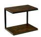 Cal-Mil 22427-112 2 Level Tiered Merchandiser - 18" x 12" x 14 1/2", Dark Stained Oak Wood/Black Frame-cityfoodequipment.com