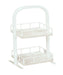 Cal-Mil 22435-2-113 2 Tier Display Stand w/ Adjustable Wood Shelves - 14" x 12" x 21"H, Pine Wood, White-Washed-cityfoodequipment.com