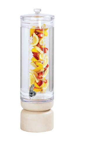 Cal-Mil 22441-3INF-113 3 gal Beverage Dispenser w/ Infusion Chamber - Acrylic Container, White-Washed Pine Wood Base-cityfoodequipment.com