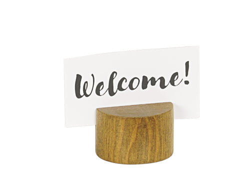 Cal-Mil 22451-99 2" Tabletop Sign Holder - Rustic Pine Wood-cityfoodequipment.com