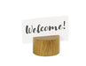 Cal-Mil 22451-99 2" Tabletop Sign Holder - Rustic Pine Wood-cityfoodequipment.com