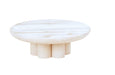 Cal-Mil 22453-4-113 12" Round Pedestal Riser - 4"H, Pine Wood, White-Washed-cityfoodequipment.com