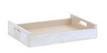 Cal-Mil 22454-1014-113 Rectangular Accent Tray - 17 1/4" x 12 1/2" x 3 1/4"H, Pine Wood, White-Washed-cityfoodequipment.com