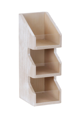 Cal-Mil 22455-3-113 Condiment Organizer w/ (3) Bins, 6" x 7" x 16"H, White-Washed-cityfoodequipment.com