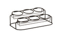 Cal-Mil 22601-16-13 Rectangular 6 Compartment Condiment Jar Display - Clear/Black-cityfoodequipment.com