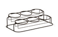 Cal-Mil 22601-32-13 Rectangular 6 Compartment Condiment Jar Display - Clear/Black-cityfoodequipment.com