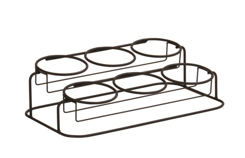 Cal-Mil 22601-32-13 Rectangular 6 Compartment Condiment Jar Display - Clear/Black-cityfoodequipment.com