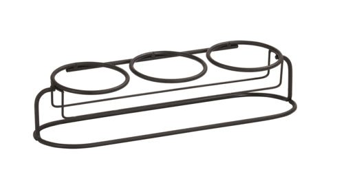 Cal-Mil 22602-16-13 Rectangular 3 Compartment Condiment Jar Display - Clear/Black-cityfoodequipment.com