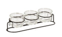 Cal-Mil 22602-32-13 Rectangular 3 Compartment Condiment Jar Display - Clear/Black-cityfoodequipment.com