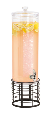 Cal-Mil 22603-3-13 3 gal Beverage Dispenser w/ Ice Chamber - Polycarbonate Container, Black Wire Base-cityfoodequipment.com