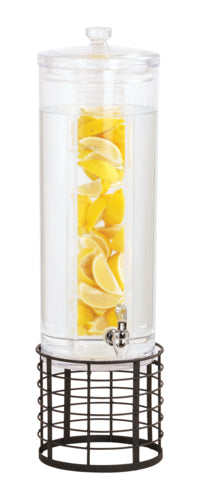 Cal-Mil 22603-3INF-13 3 gal Beverage Dispenser w/ Infusion Chamber - Polycarbonate Container, Black Wire Base-cityfoodequipment.com