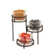 Cal-Mil 22604-16-13 Rectangular 3 Compartment Condiment Jar Display - Clear/Black-cityfoodequipment.com