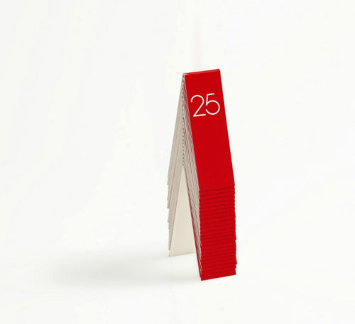 Cal-Mil 22623A-1 Tabletop Number Tents - #1-25, 1 3/4" x 5", Red/White-cityfoodequipment.com