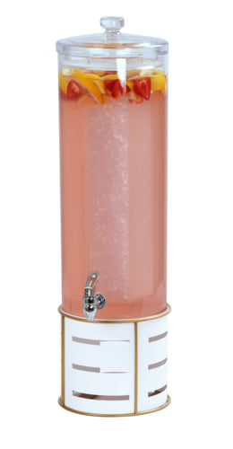 Cal-Mil 22631-3-15 3 gal Beverage Dispenser w/ Ice Chamber - Acrylic Container, White Metal Base-cityfoodequipment.com