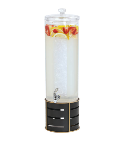 Cal-Mil 22631-3-90 3 gal Beverage Dispenser w/ Ice Chamber - Acrylic Container, Black Metal Base-cityfoodequipment.com