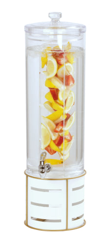 Cal-Mil 22631-3INF-15 3 gal Beverage Dispenser w/ Infusion Chamber - Acrylic Container, White Metal Base-cityfoodequipment.com