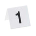 Cal-Mil 227-3 Tabletop Number Tents - #76 100, 3" x 3", White/Black-cityfoodequipment.com