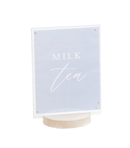 Cal-Mil 22801-811-113 11" Tabletop Sign Holder - Pine Wood, White-Washed-cityfoodequipment.com