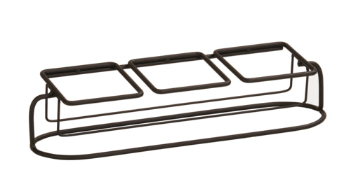 Cal-Mil 22802-3-13 Rectangular 3 Compartment Condiment Jar Display - Clear/Black-cityfoodequipment.com