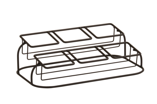 Cal-Mil 22802-6-13 Rectangular 6 Compartment Condiment Jar Display - Clear/Black-cityfoodequipment.com