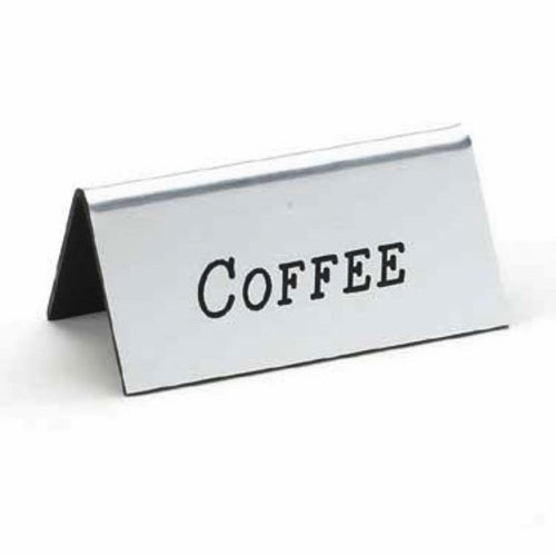 Cal-Mil 228-1-010 Coffee Table Tent Sign - 1 1/2" x 3", Silver-cityfoodequipment.com