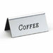 Cal-Mil 228-1-010 Coffee Table Tent Sign - 1 1/2" x 3", Silver-cityfoodequipment.com