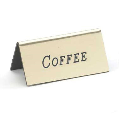 Cal-Mil 228-1-011 Coffee Table Tent Sign - 1 1/2" x 3", Gold-cityfoodequipment.com