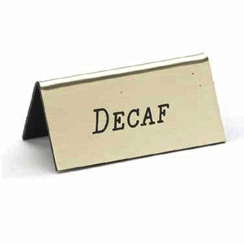 Cal-Mil 228-2-011 Decaf Table Tent Sign - 1 1/2" x 3", Gold-cityfoodequipment.com