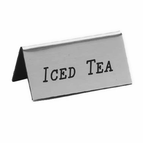 Cal-Mil 228-5-010 Iced Tea Beverage Tent Sign - 3" x 1 1/2", Plastic, Silver-cityfoodequipment.com