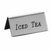 Cal-Mil 228-5-010 Iced Tea Beverage Tent Sign - 3" x 1 1/2", Plastic, Silver-cityfoodequipment.com