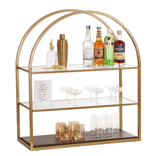 Cal-Mil 22904-112 3 Tier Display Stand - 33 1/2" x 13 3/4" x 38 1/4"H, Metal, Gold-cityfoodequipment.com