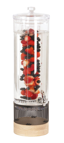 Cal-Mil 22911-3INF-115 3 gal Beverage Dispenser w/ Infusion Chamber - Polycarbonate Container, White Oak/Black Metal Base-cityfoodequipment.com