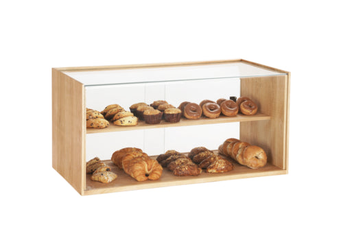 Cal-Mil 22914-115 2 Tier Pastry Display Case - 36" x 20" x 18"H, Oak Wood-cityfoodequipment.com