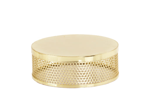 Cal-Mil 22916-3-116 7 1/2" Round Riser - 3"H, Metal, Gold-cityfoodequipment.com
