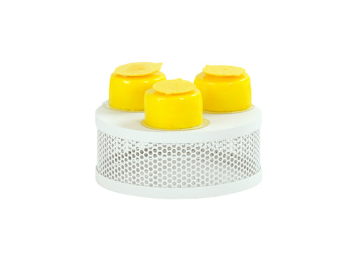 Cal-Mil 22916-3-15 7 1/2" Round Display Riser - 3"H, Metal, White-cityfoodequipment.com