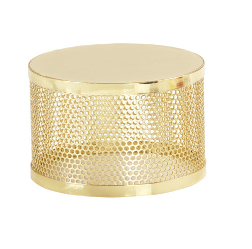Cal-Mil 22916-5-116 7 1/2" Round Riser - 5"H, Metal, Gold-cityfoodequipment.com